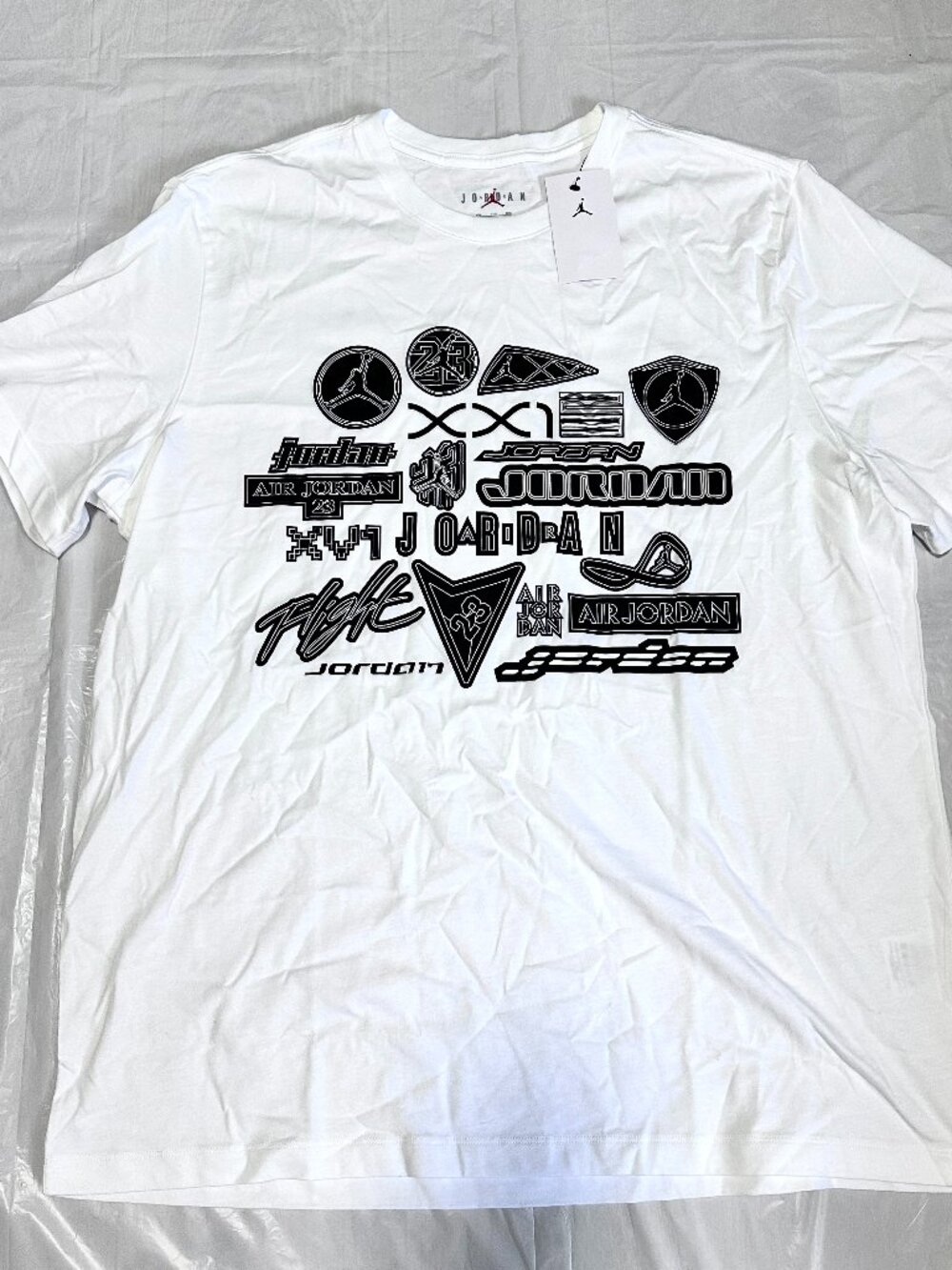 NEW Nike Men's Air Jordan White Cotton T-shirt Tops Size 2XL Basketball Sport